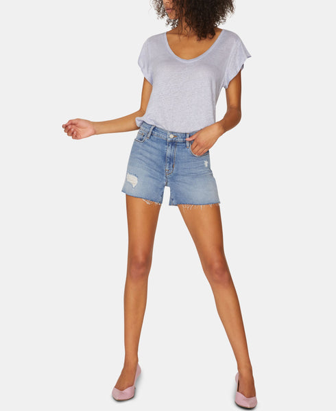 Sanctuary Midi Split Ripped Denim Shorts